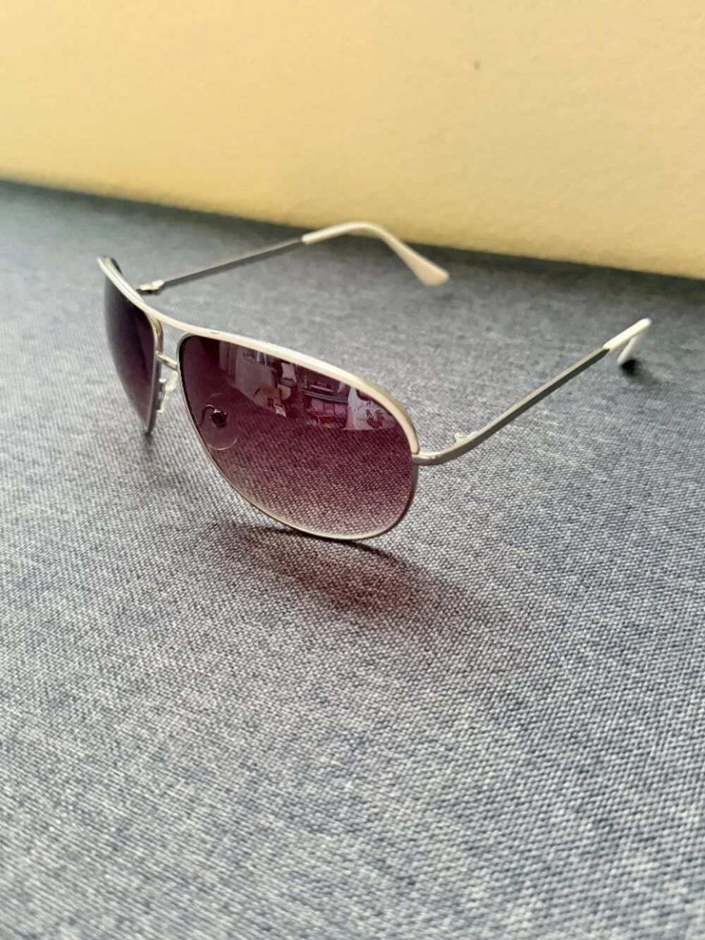 Gradient Aviator Sunglasses with White Trim